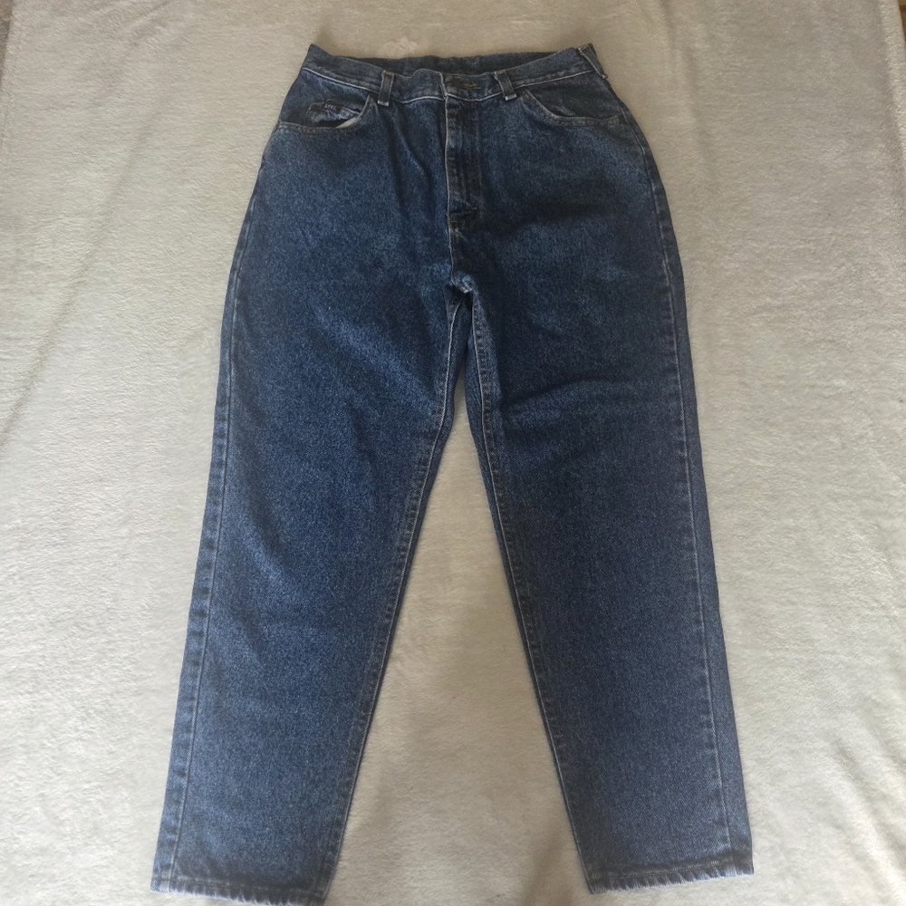 Vintage Lee Riders Mom Jeans Womens Size 14P Medium High Rise USA Made 80's 90's